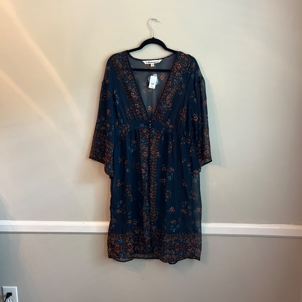 Tantrums Blue Floral Kimono Size Large